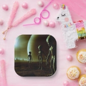 SFグレーエイリアン1 ペーパープレート (パーティー)