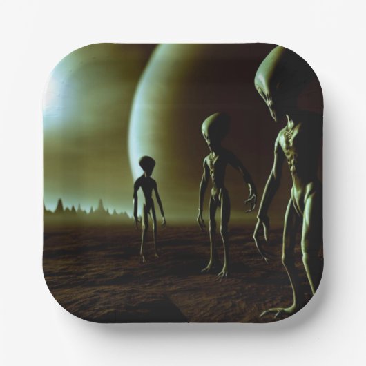 SFグレーエイリアン1 ペーパープレート (正面)