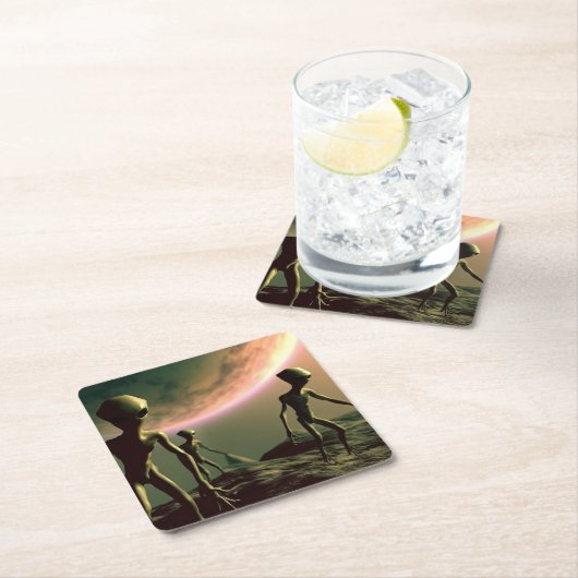 SFグレーエイリアン2 スクエアペーパーコースター (インサイチュ)