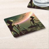 SFグレーエイリアン2 スクエアペーパーコースター (アングル)