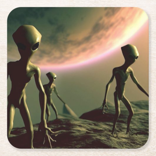 SFグレーエイリアン2 スクエアペーパーコースター (正面)