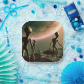 SFグレーエイリアン2 ペーパープレート (パーティー)