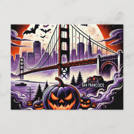 SFゴールデンゲートブリッジ&霧の夜 ポストカード