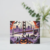 SFゴールデンゲートブリッジ&霧の夜 ポストカード (スタンド正面)