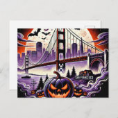 SFゴールデンゲートブリッジ&霧の夜 ポストカード (正面/裏面)