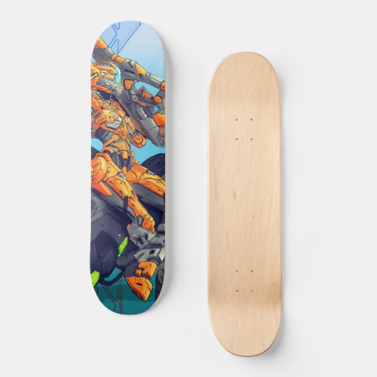 SFサイバートルーパーバイクもしくは自転車に乗る人 スケートボード (正面)