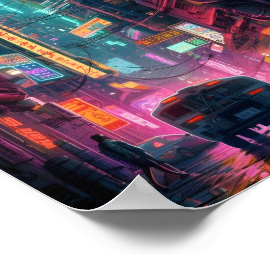 SFサイバーパンクアートデザイン ポスター (角)