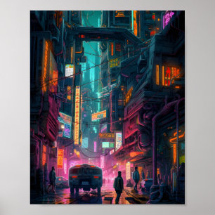 SFサイバーパンクアートデザイン ポスター
