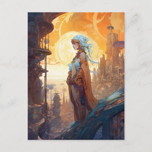 SFシティランドスケープSci Fi ポストカード (正面)