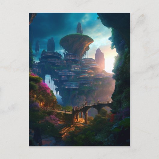 SFシティランドスケープSci Fi ポストカード (正面)