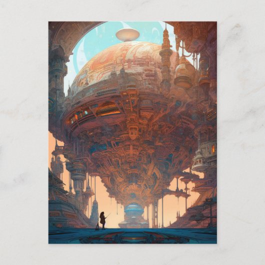 SFシティランドスケープSci Fi ポストカード (正面)