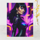 SFスキンタイト革の女性誕生日C カード (黄色い花)