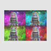 SFトイロボット赤い紫の緑の銀河系 薄葉紙 (正面)