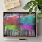 SFトイロボット赤い紫の緑の銀河系 薄葉紙 (ギフト)