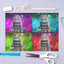 SFトイロボット赤い紫の緑の銀河系