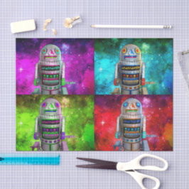 SFトイロボット赤い紫の緑の銀河系 薄葉紙