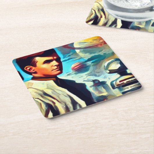 SFパルプマガジンカバースタイル2 スクエアペーパーコースター (アングル)