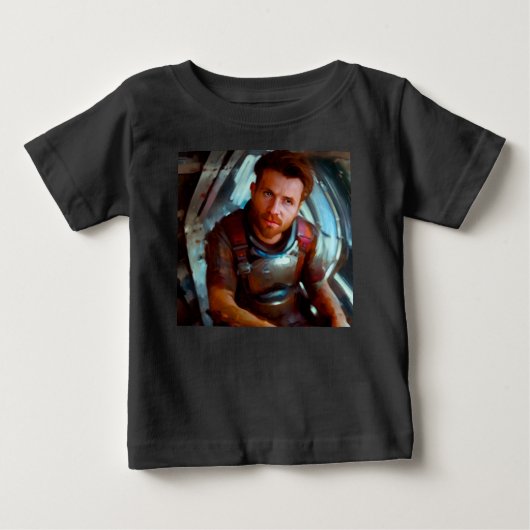 SFヒーロー宇宙船に乗る4 ベビーTシャツ (正面)