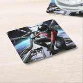 SFヒーロー宇宙船2 スクエアペーパーコースター (アングル)