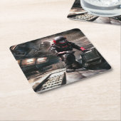 SFヒーロー宇宙船3 スクエアペーパーコースター (アングル)