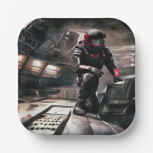 SFヒーロー宇宙船3 ペーパープレート (正面)