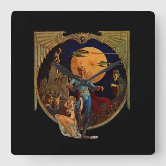 SFヒーロー スクエア壁時計 (正面)