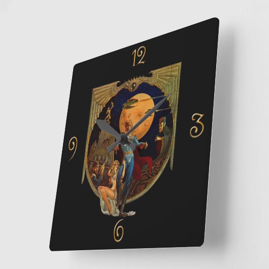 SFヒーロー スクエア壁時計 (傾斜)