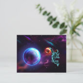 SFファンタジー宇宙宇宙飛行士ポストカ ポストカード (スタンド正面)