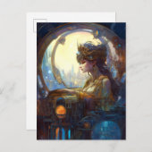 SFファンタジーSFアールヌーボー・レディ ポストカード (正面/裏面)