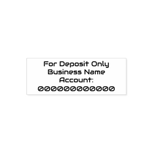 SFフォントの「For Deposit Only」ビジネス名口座 セルフインキングスタンプ (デザイン)