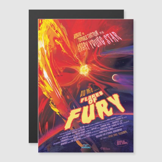 SFホラー映画の広告、怒りのフレア マグネット招待状 (正面/裏面)