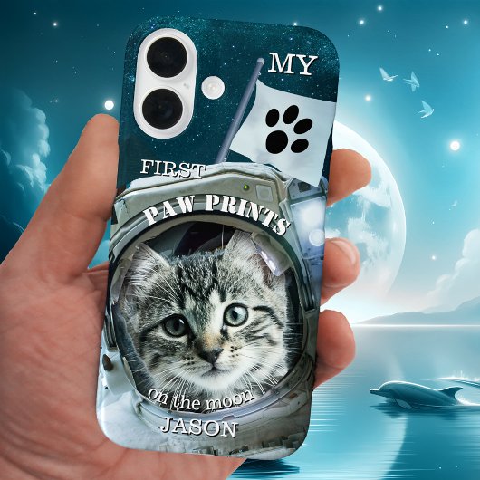 SFムーン宇宙飛行士おもしろいの猫のケース Case-Mate iPhoneケース