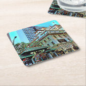 SF中華街のゲートの正方形のコースター スクエアペーパーコースター (アングル)
