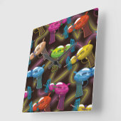 SF光線銃 スクエア壁時計 (傾斜)