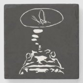 SF動物頭が切れる「飢えたカエルの夢」 ストーンコースター (正面)