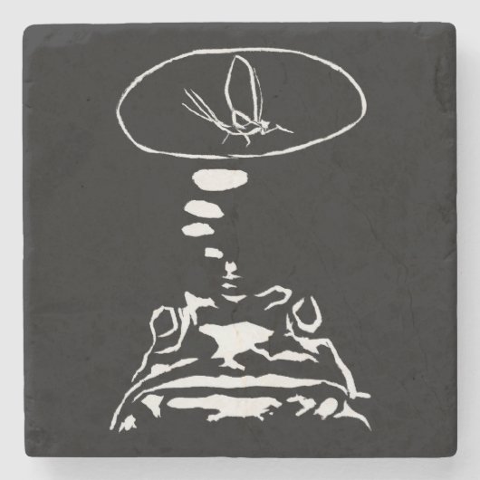 SF動物頭が切れる「飢えたカエルの夢」 ストーンコースター (正面)