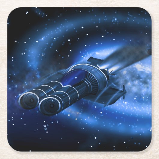 SF宇宙船 スクエアペーパーコースター (正面)