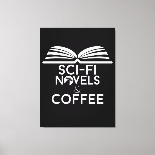 SF小説とコーヒー キャンバスプリント (正面)