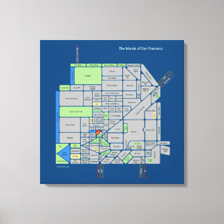 SF島、2'x2'のストレッチされたキャンバス キャンバスプリント