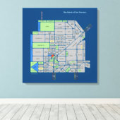 SF島、2'x2'のストレッチされたキャンバス キャンバスプリント (インサイチュ (ウッドフロア))