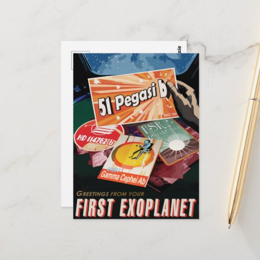 SF旅行広告、惑星51ペガシb ポストカード (正面/裏面インサイチュ)