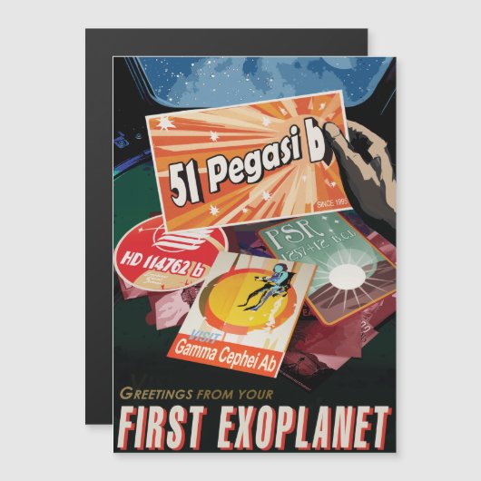 SF旅行広告、惑星51ペガシb マグネット招待状 (正面/裏面)