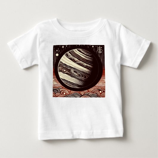 SF木星ウッドカット2 ベビーTシャツ (正面)