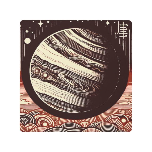 SF木星ウッドカット2 メタルプリント (正面)