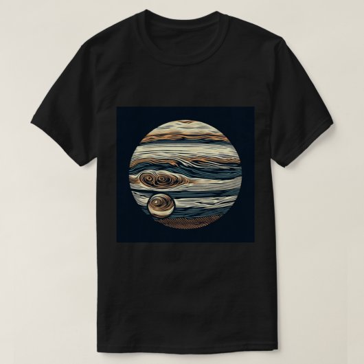 SF木星ウッドカット4 Tシャツ (デザイン正面)