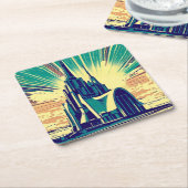 SF未来教会3 スクエアペーパーコースター (アングル)