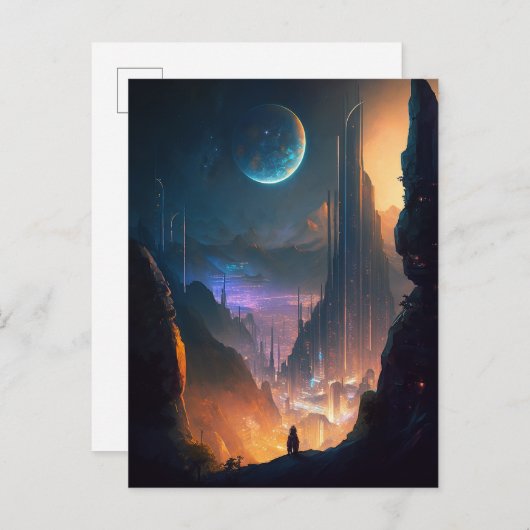 SF未来都市はがき ポストカード (正面/裏面)