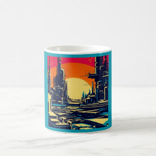 SF未来都市ウッドカット1 コーヒーマグカップ