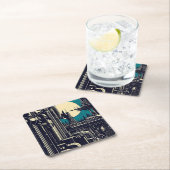 SF未来都市ウッドカット2 スクエアペーパーコースター (インサイチュ)