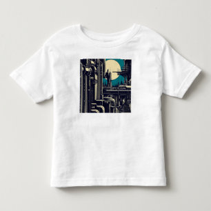 SF未来都市ウッドカット2 トドラーTシャツ